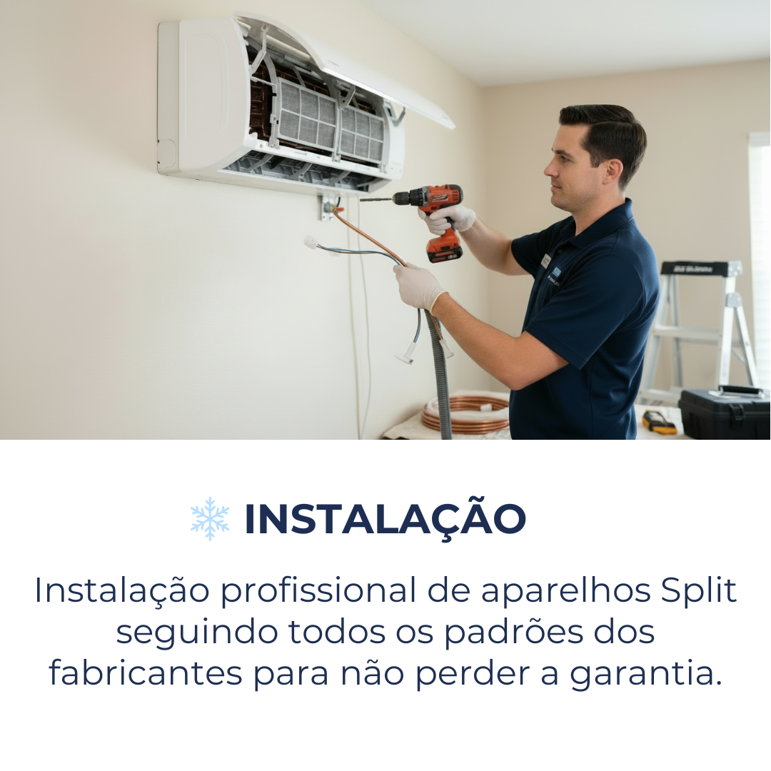 Instalação profissional de aparelhos Split seguindo todos os padrões das fabricantes para não perder a garantia. Londrina e região.
