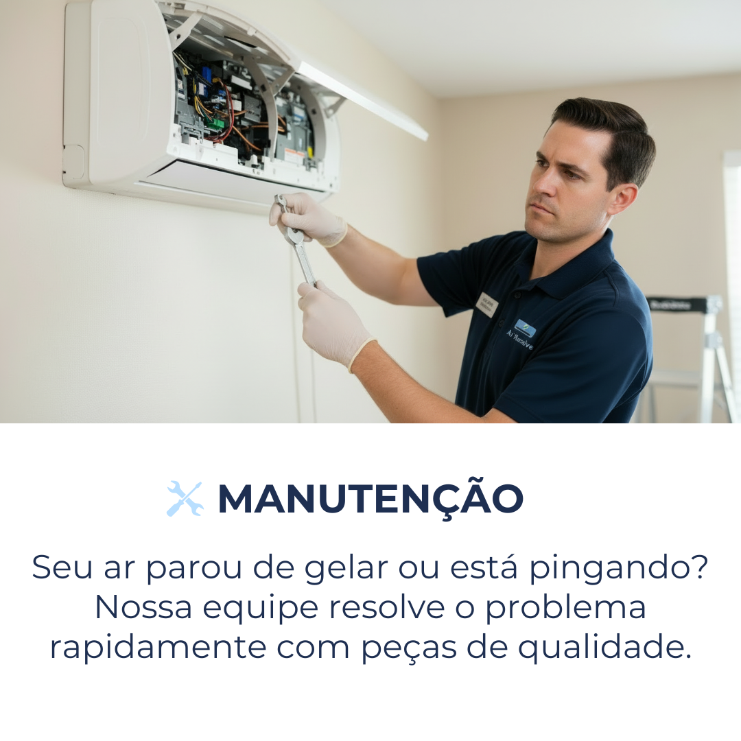 Seu ar parou de gelar ou está pingando? Nossa equipe resolve o problema rapidamente com peças de qualidade. Londrina e região.